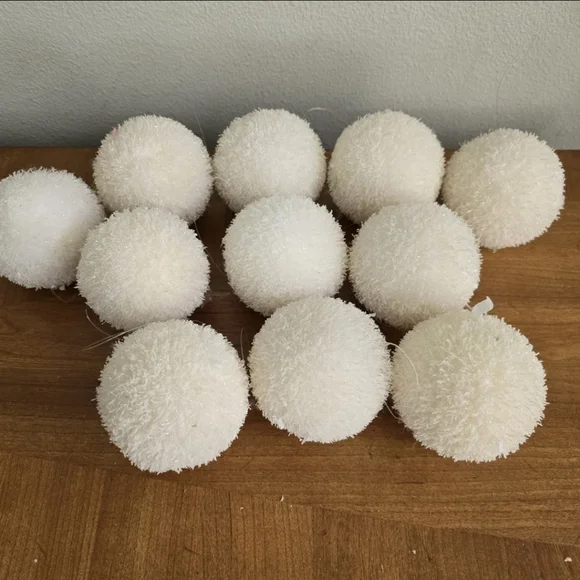 Glitter faux snowball Holiday Ornaments 2" - Picture 4 of 4